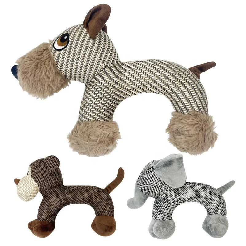Eco-friendly Luxury Plush Dog Toy Cute Animal Cow Monkey Bear Shape Interactive Chew Pet Toys for Dogs