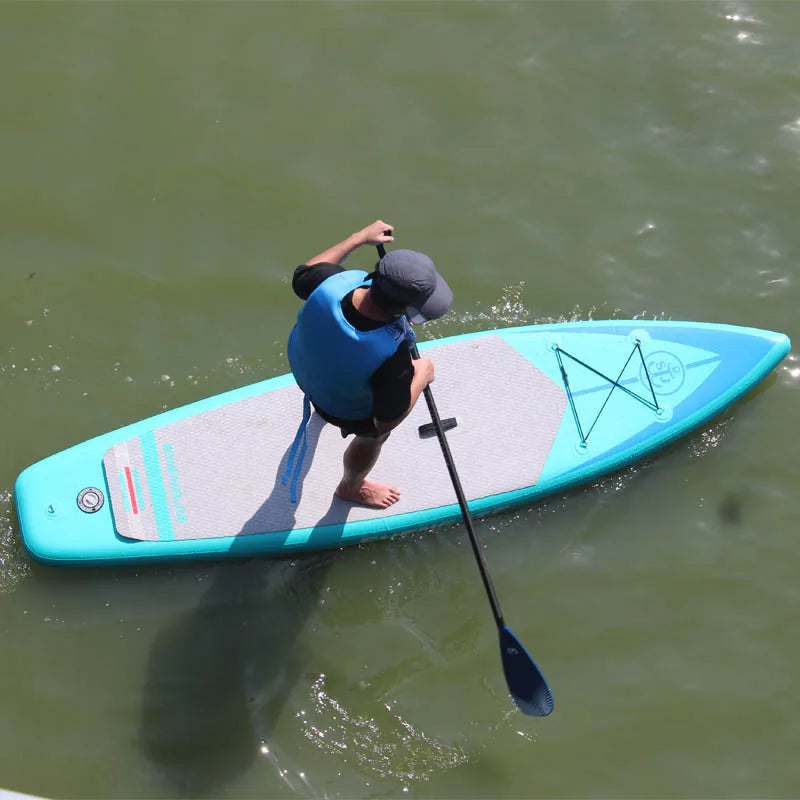 SHENJIE 325x80x15cm Green Inflatable Paddle Board 160kg Max Load for Lakes & Rivers