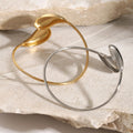 New Low Key Luxury Stainless Steel 18K Gold Bracelets Irregular Water Drop Open Cuff Bangle Bracelet