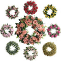 Wedding Christmas Decoration Artificial Rose Daisy Flowers Eucalyptus Leaves Christmas Wreaths for Front Door