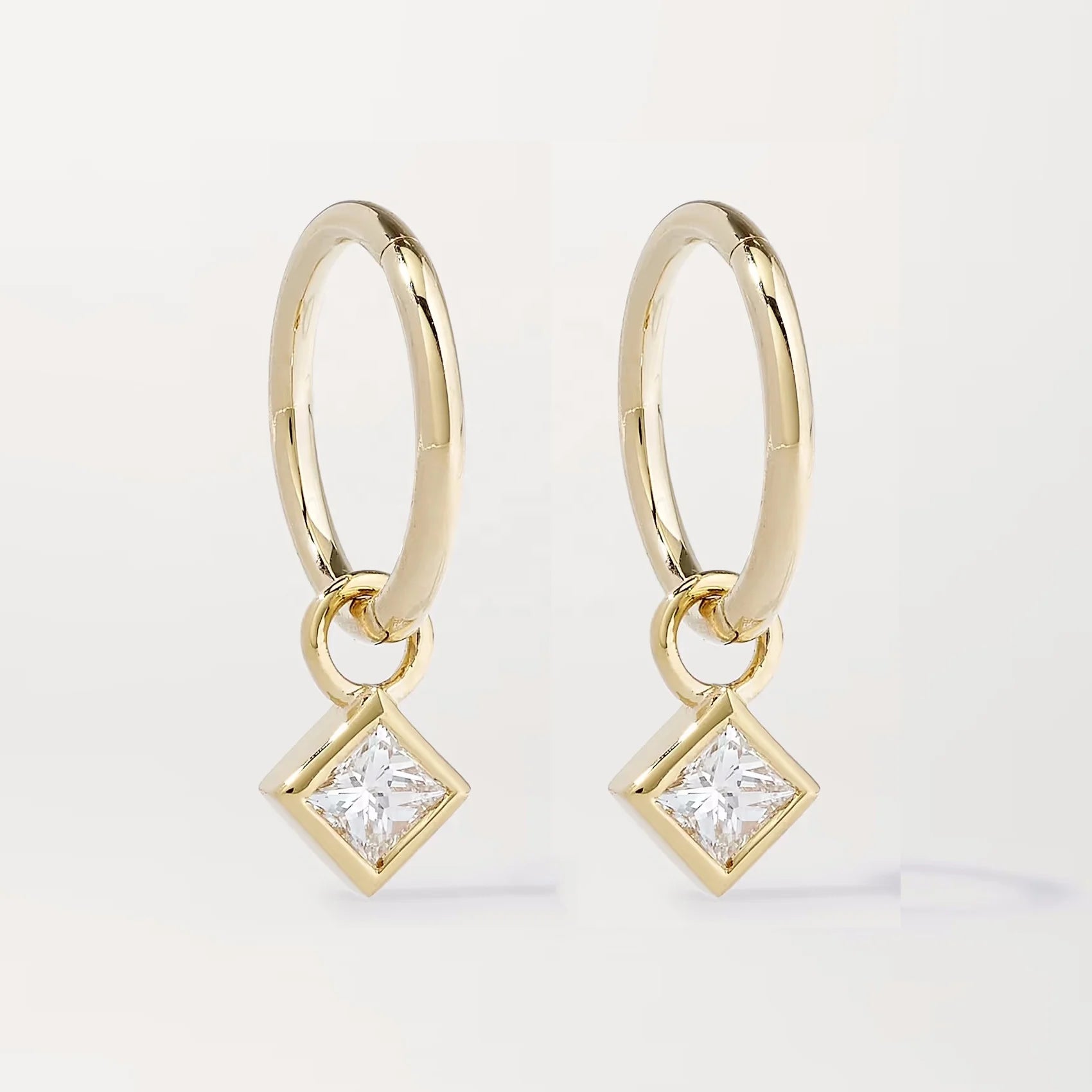 LOZRUNVE 925 Silver Fine Jewellery Fashion Delicate Solitaire Charm Piercing Huggie Earring