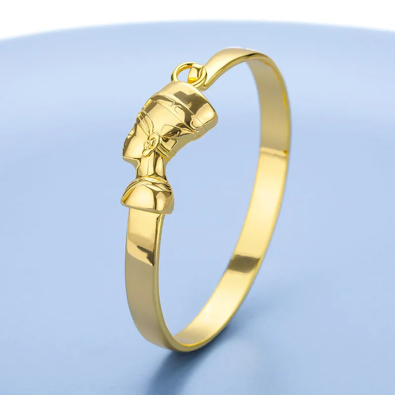 SC Hot Sale Simple Gold Plated Bracelet Vintage Egyptian Pharaoh African Bracelet Fashion Open Egypt Bracelet for Women