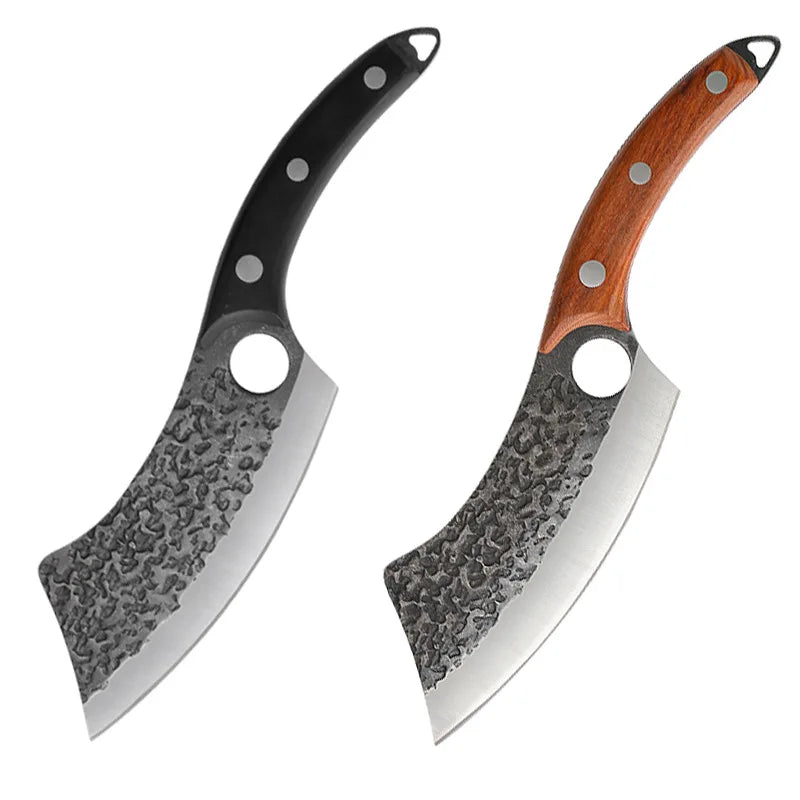 Handmade 6-Inch Blackened Stainless Steel Kitchen Chef Cleaver Professional Butcher Boning Fillet Forged Full Tang Slaughter
