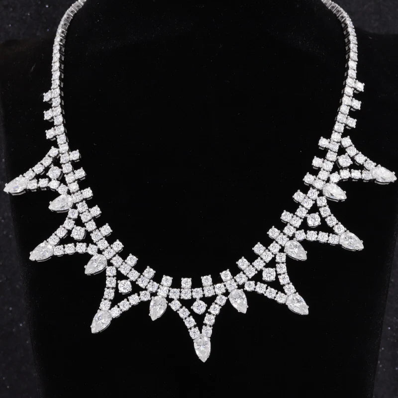 Starsgem Custom Fine Jewelry Bridal Moissanite Pendant 925 Sterling Silver Necklaces for Women