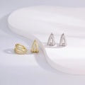 Wholesale Earrings Jewelry Gold Rhodium Plated Full Cubic Zirconia Round Huggie 925 Sterling Silver Fine Jewelry Earrings