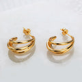 Hypoallergenic Fashion C Curved Semicircle Earrings Women Gold Stainless Steel Half Circle Stud Earring Jewelry Bijoux