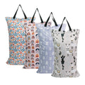 Customized 40x70cm Two Zipper Pockets Large Capacity Big Size Hanging Wet Dry Cloth Diaper Bags Washable Waterproof Storage Bag