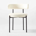 Nordic Modern Dining Chair Black Metal Leg Wool Blend Boucle Fabric Stackable Home Outdoor Use Wholesales Nordic Modern Metal