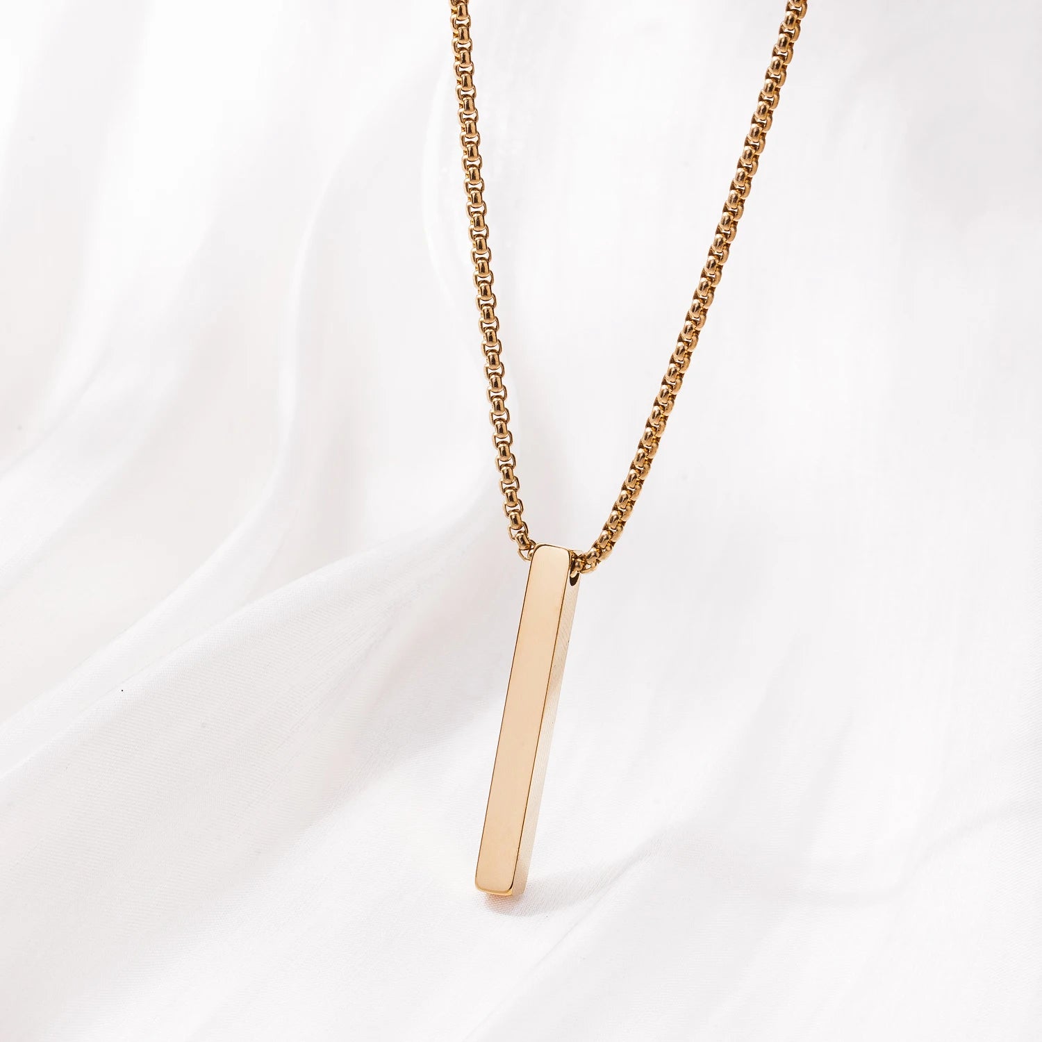 Hot Selling New Stainless Steel Men Long Necklace 18K Gold Plated Minimalist Personalized Hip-Hop Pendant Necklace