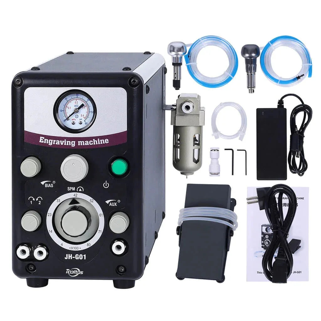 Portable Bracelet Ring Stone Carving Setting Tools Double Handle G8 Quick Setup Pneumatic Engraver Engraving Machine for Jewelry