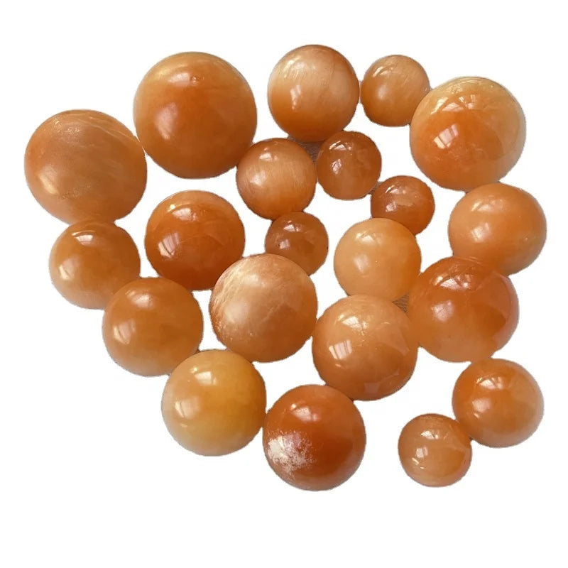 Natural Crystal Sphere Orange Selenite Balls for Home Decoration