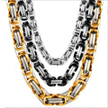 Wholesale 18k Gold Plated of Various Sizes Byzantine Chain 6mm8mm Stainless Steel Square Necklace 10mm15mm Bracelet Box Chain