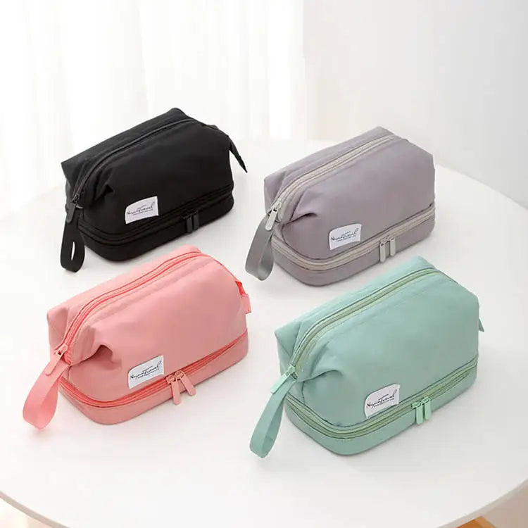 Custom Portable Cosmetic Bags Nylon Handheld Wash Pouch for Travel Storage Waterproof Toiletry Bags for Women Fashion Makeup Bag
