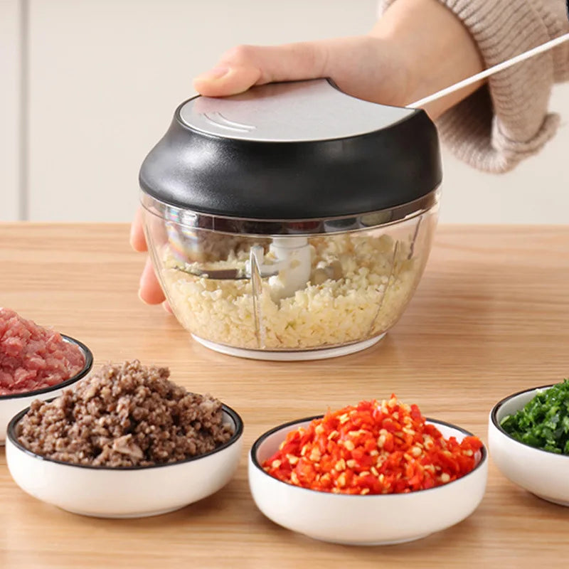 Food Grade Vegetable Hand Held Crank Chop Food Speedy Chopper