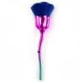 Jieniya New Dark Blue Rose Gradient Handle Dust Brush Loose Powder Fan Brush for Nail Cleaning Nylon Plastic Box Included