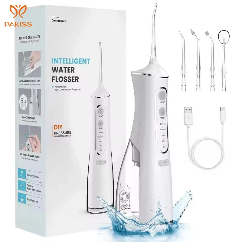 2025 300ml Ipx7 Multi Professional Portable Teeth Cleaning Irrigator Oral Floss Electric Pick Dental Waterflosser Water Flosser
