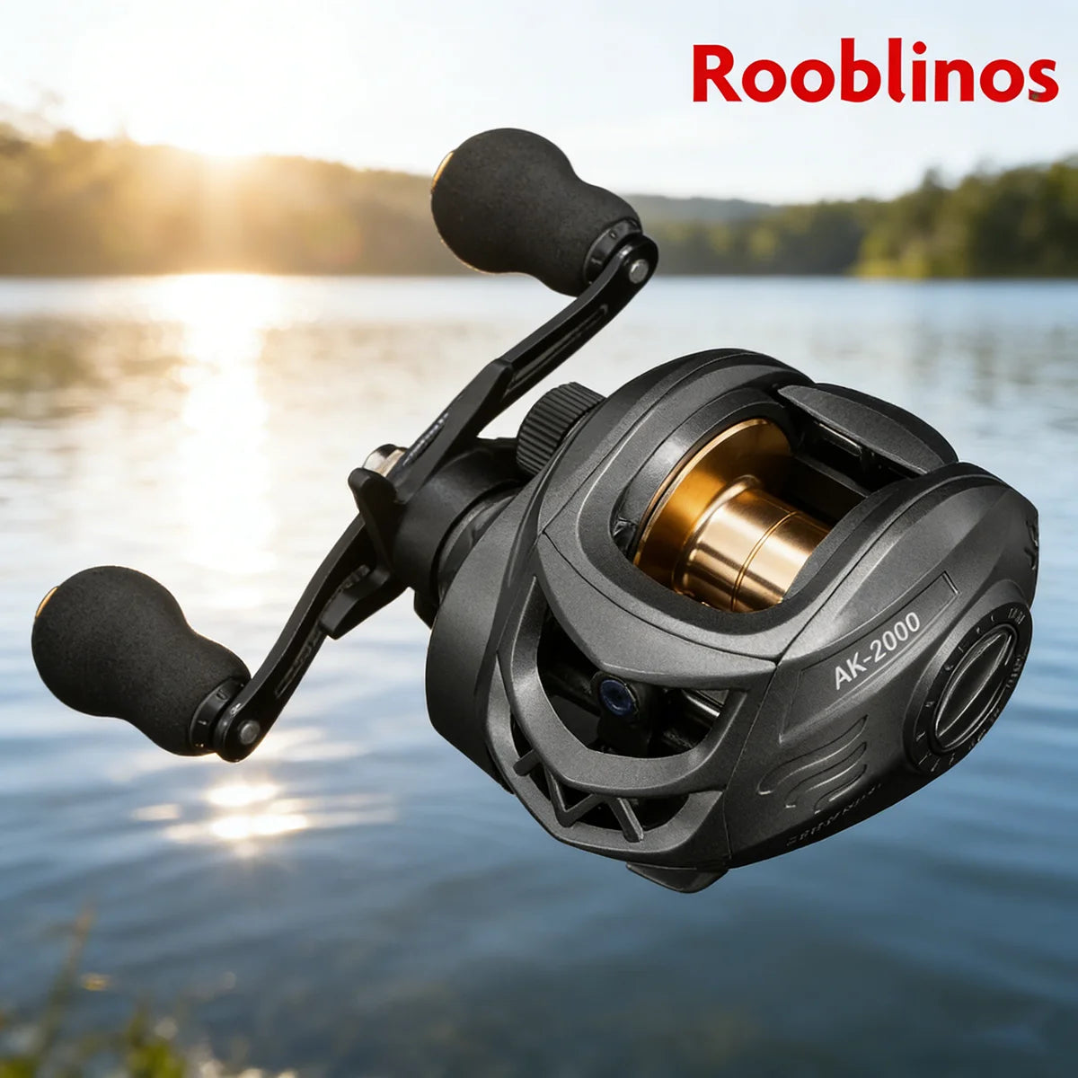 [Germany Stock] Rooblinos AK2000 Left-Hand Baitcasting Reel Two-Speed Line Twist Prevention Anti-Reverse System
