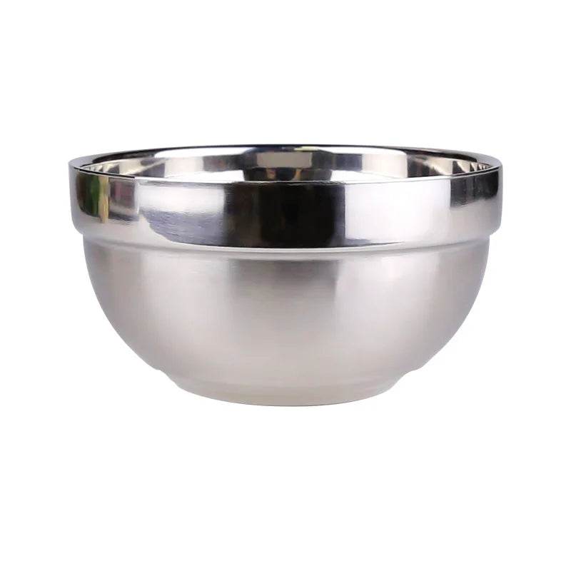 18/8 Polished Eco-Friendly Heat Insulated Double Walled 304 Stainless Steel Serving Salad Mixing Rice Soup Bowl