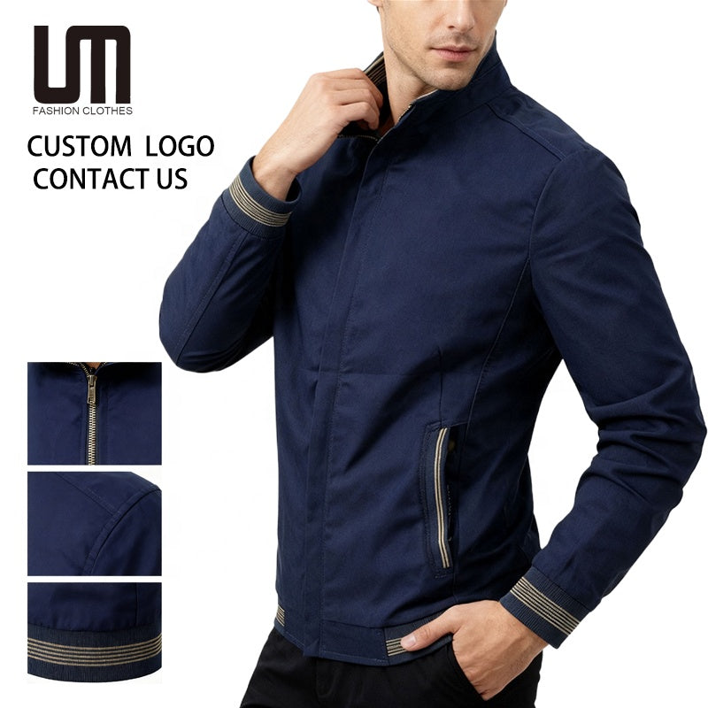 Custom Logo Wholesale Autumn Winter New Casual Mens Slim Male Outwear Clothing Plus Size Bomber Jacket