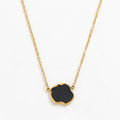 Fenny Wholesale 18K Gold Plated Waterproof Trendy Black&White Clouds Shaped Dripping Glue Pendant Stainless Steel Necklace