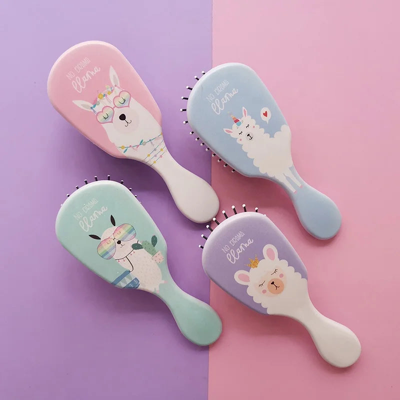 New Design Children Cute Alpaca Print OEM Customize Kids Hair Brush