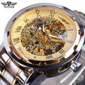 Winner Luxury Men's Skeleton Mechanical Wristwatch Waterproof Automatic Mens Watch 20mm Stainless Steel Classic Reloj Hombre