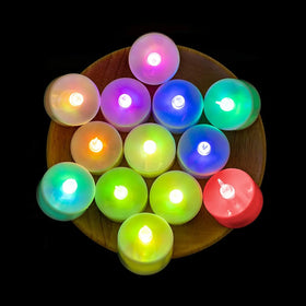 No Flicker LED Tea Lights Candles Battery Powered Coloful Candles Votive Tealight Romantic Simulation for Birthday Party