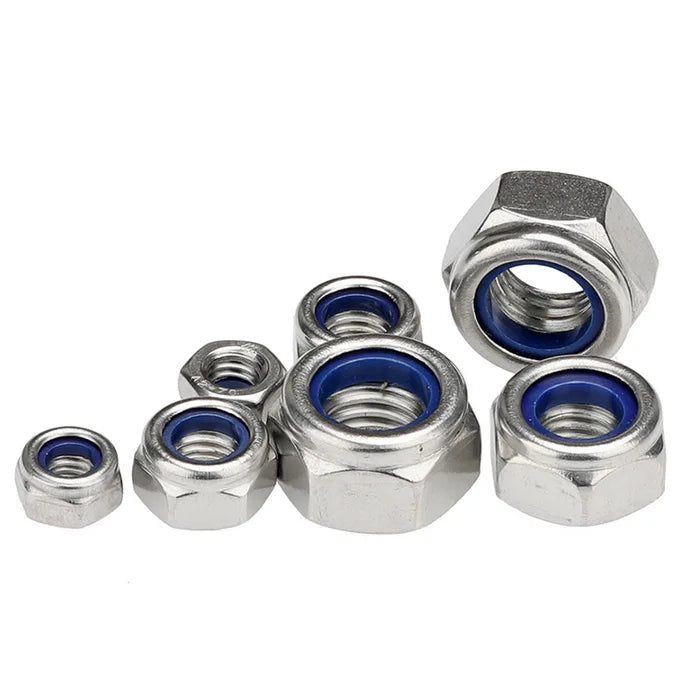 M10 DIN985 Stainless Steel 316 A4 High Strength Hex Head Nut  Self Locking DIN985 Nylon Lock Nut