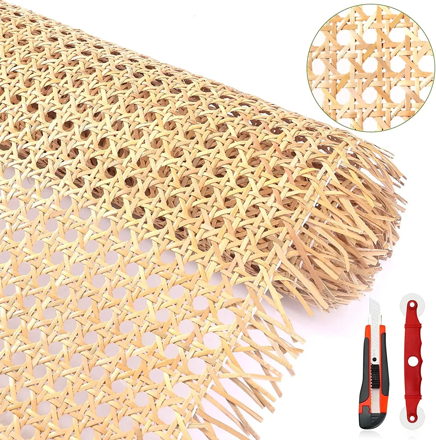 Wholesale Hand-woven Cane Natural Rattan Webbing Cane Roll Raw Material Rattan Wicker Weave with Free Sample