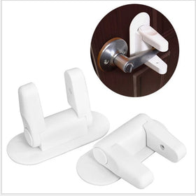 Childproof Plastic Door Lever Lock with 3M Adhesive Backing Prevents Toddlers From Opening Doors