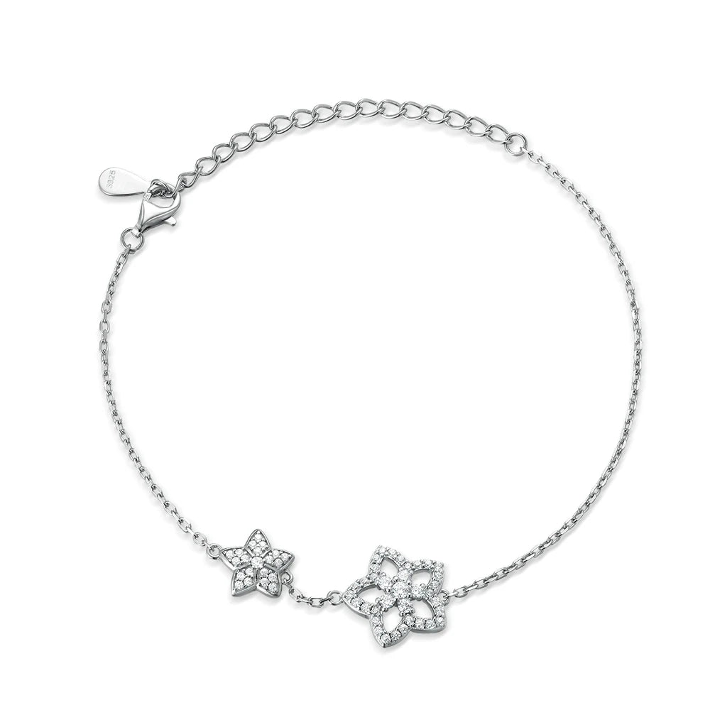 Fashion Jewelry 925 Sterling Silver Link Chain Bracelet for Woman Cubic Zircon Bracelet