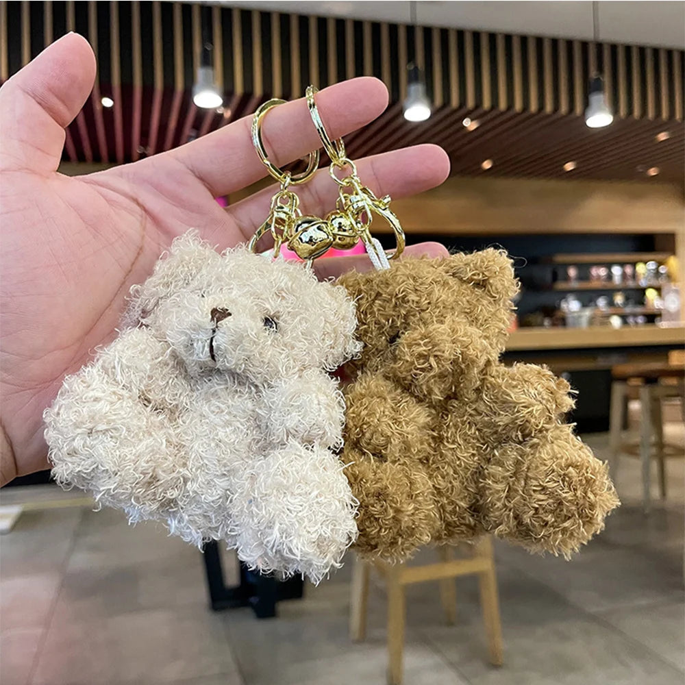 10cm Cute Cartoon Bear Plush Keychain Pendant Toy Soft Animal Doll Keychain Kawaii Bear Stuffed Toys Children Kids Bag Pendant