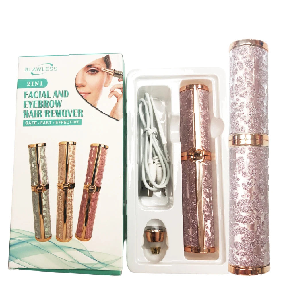 2 in 1 Electric Face razor Eye Brow Trimmer Battery Operated Eyebrow Trimmer Rechargeable Eyebrow Trimmer Facial Hair Remover