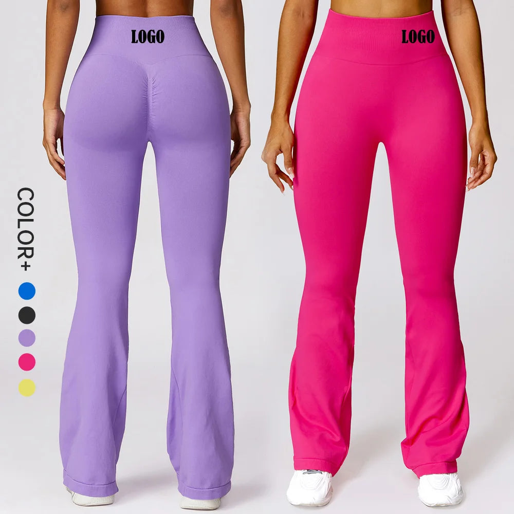 SHINBENE 29" Seamless Women's Flare Leggings Bell Bottom Leggings Butt Scrunch High Waist Bootcut Yoga Pants