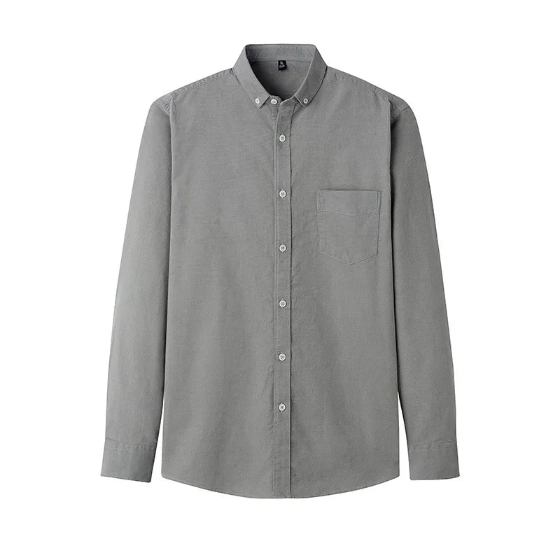 New Men's Long Sleeved Shirts for Autumn and Winter Retro Pure Cotton Corduroy Men's Shirt Solid Color Casual Shirt Jacket