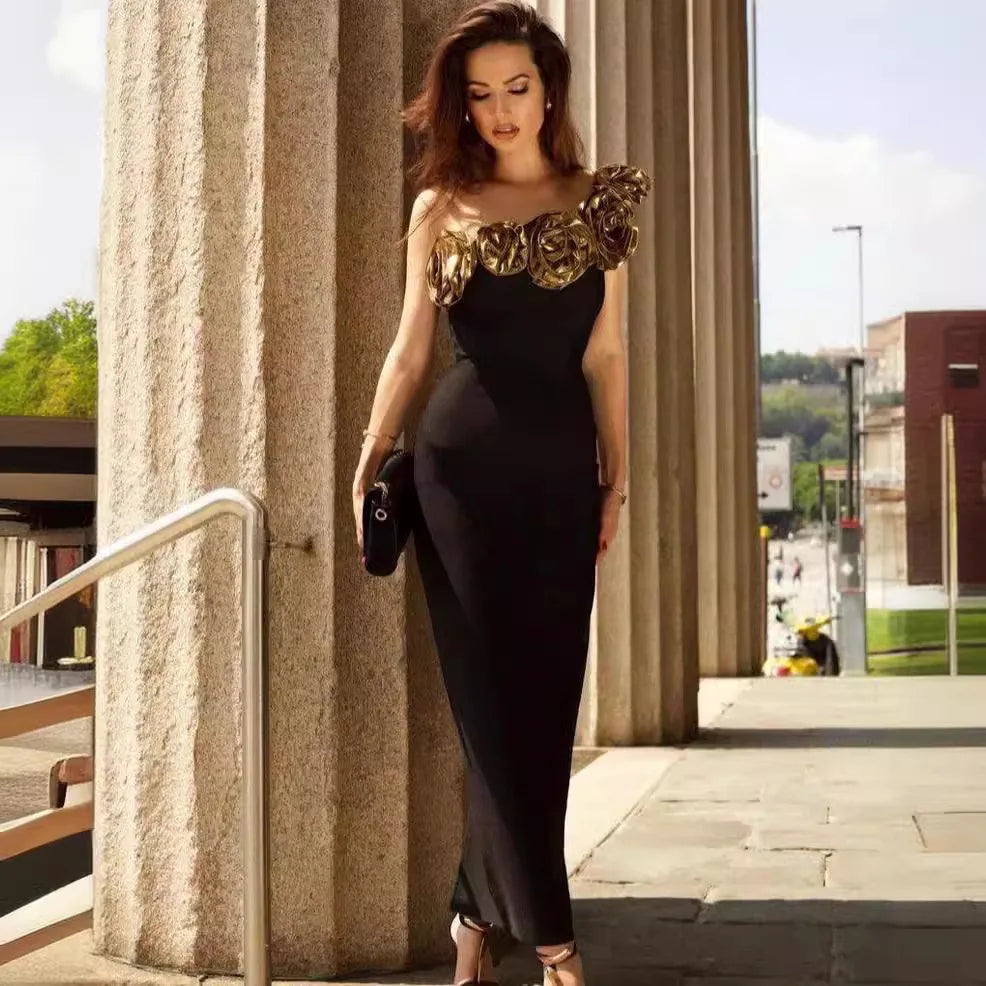 Boutique Wholesale 2025 Summer New Fashionable French Waist Slimming Elegant Women's Dress