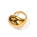 Tarnish Free Jewelry Waterproof 18K Stainless Steel Chunky Dome Rings for Women YF3472