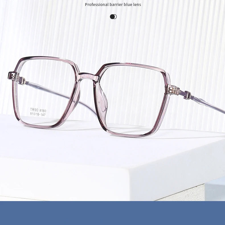 Big Face Frame Eyeglasses for Women Big Round Frame Prince Glasses Optical