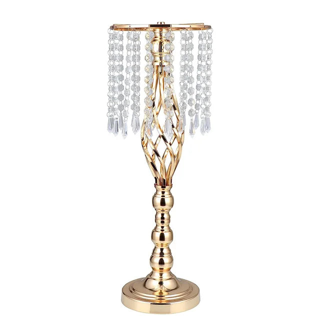 HOT Wedding Centerpiece Table Decorations Gold Vase for Centerpieces With Chandelier Crystals Tall Flower Vase