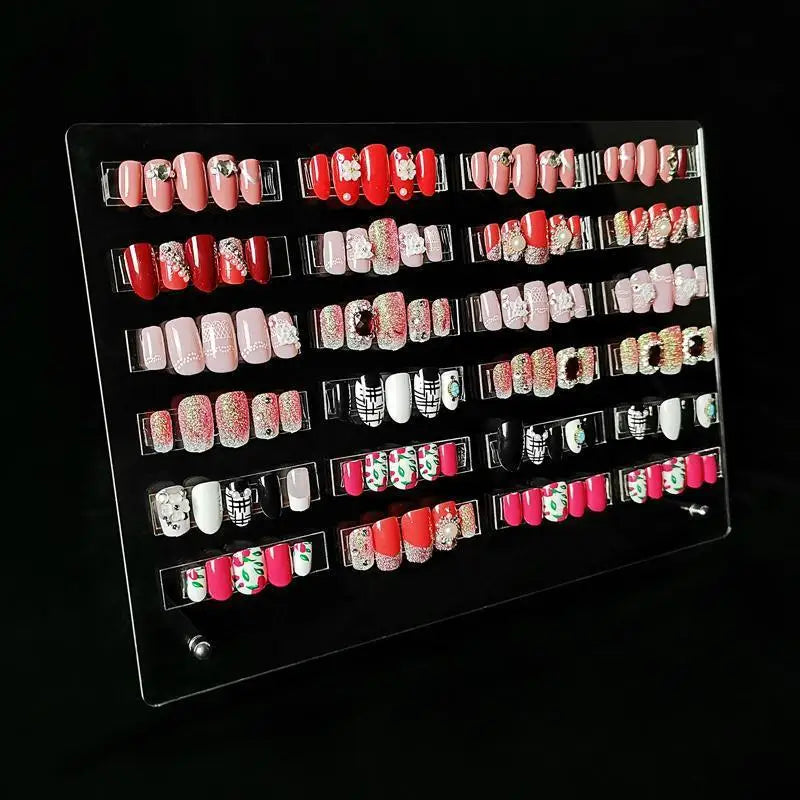 Professional Custom Clear Acrylic Nail Art Display Board Removable Nail Tip Stand Holder for Organising Nail Supplies