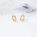 Simple Fashion Hoop Zircon Gold Earrings Stainless Steel Jewelry Bulk Wholesale Earrings Women