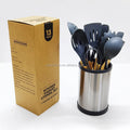 12/13Pcs Set Silicone Cooking Utensils Set Utensil Sets Wooden Handles with Stainless Steel Holder
