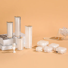 Fast Shipping 5g 10g 15g 30g 50g White Frost Square Acrylic Plastic Cosmetic Packaging Jar Container