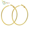 Fatingna Trendy Gold Plated Stainless Steel Earring Exaggerated Chunky Needle Circle Minimalist Niche Ear Buckle Fashion Forward