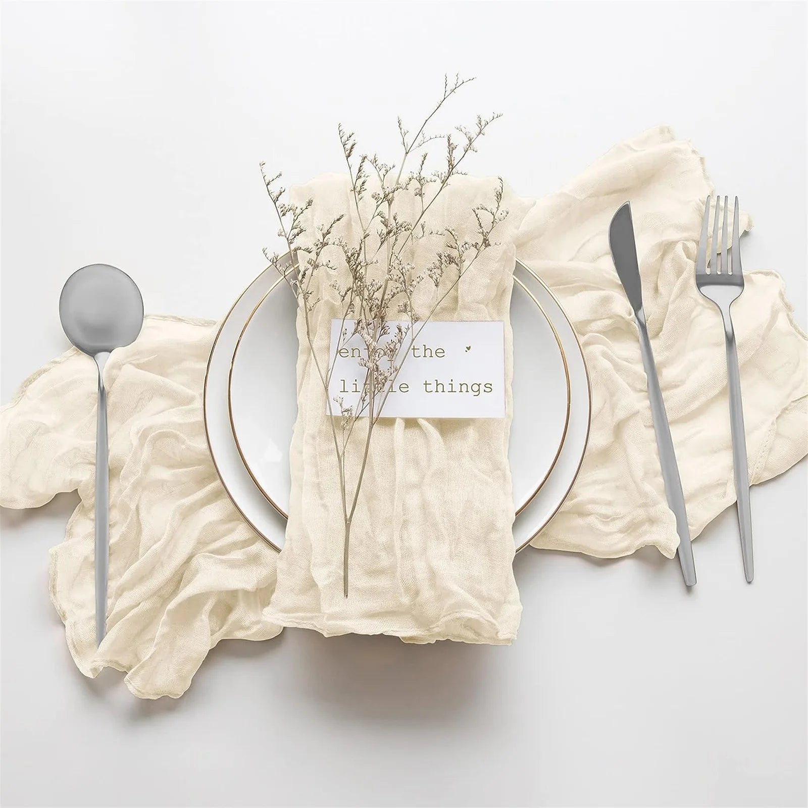 Reusable Soft Polyester Printed Knitted Cheesecloth Napkins Washable Decorative Cloth for Wedding & Home Use