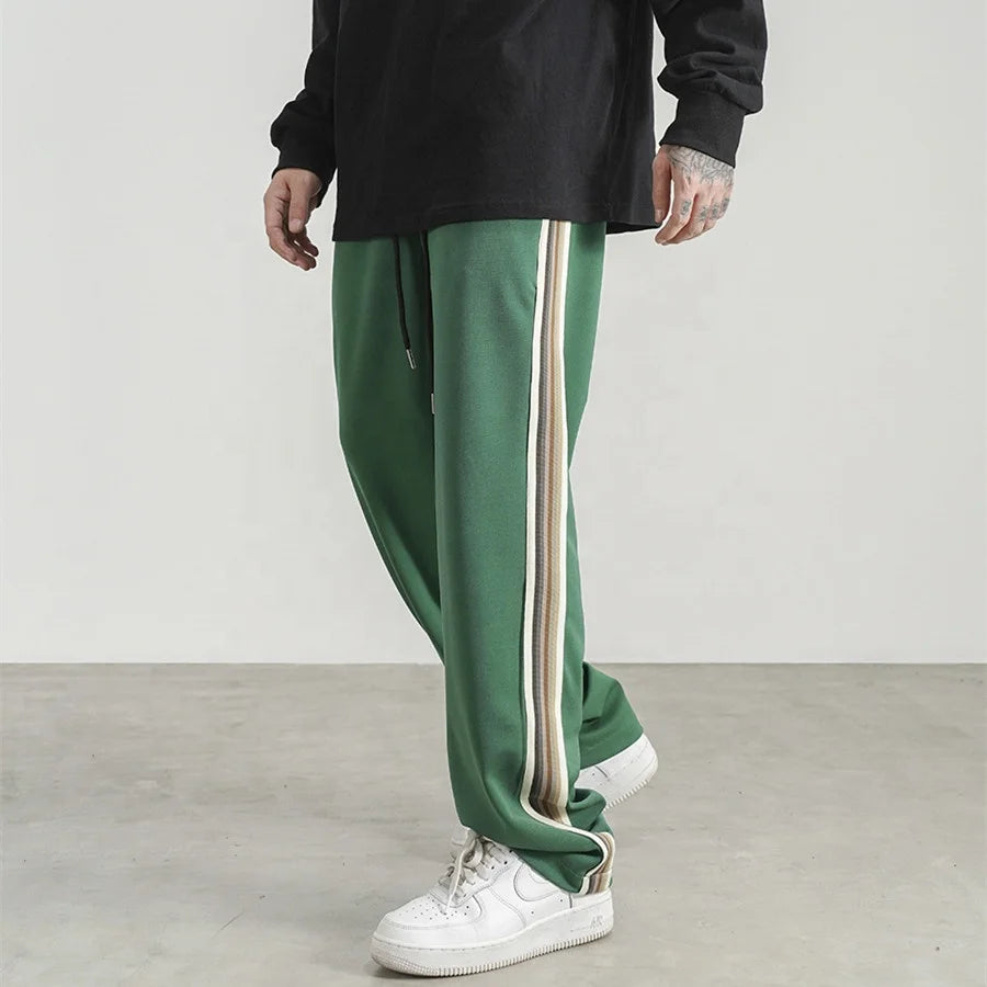 OEM Latest Trousers for Men Stock Drop Shipping Street Wear Track Stripe Trousers Pants
