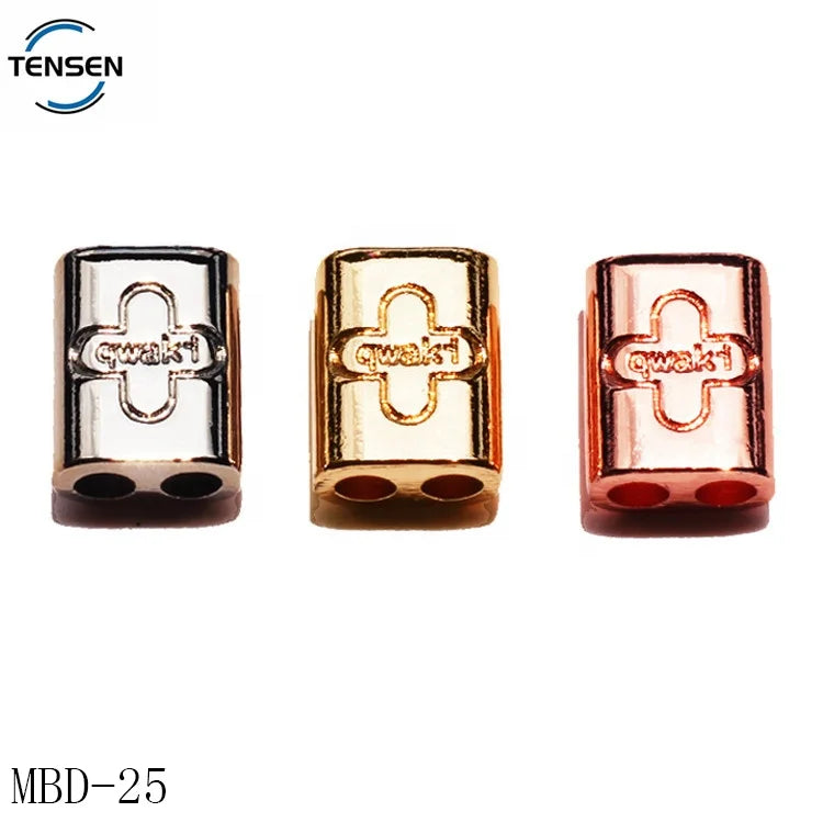 Latest Design Swimwear Accessory Metal Stopper Handmade Engraved logo Loose Beads for Girl Bracelet