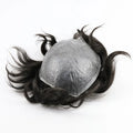 130% Density Full Skin PU Toupee 80g Hair Pieces Single Knot