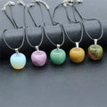 Wholesale Fashion Necklace with Crystal Stone Apple Pendant Diamond Plated Quartz Pendant Christmas Gift with Charms