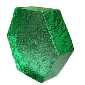Customize 150*150*50mm Wholesale Hexagon Textured Clear Green Crystal Glass Bricks Block for House Decoration